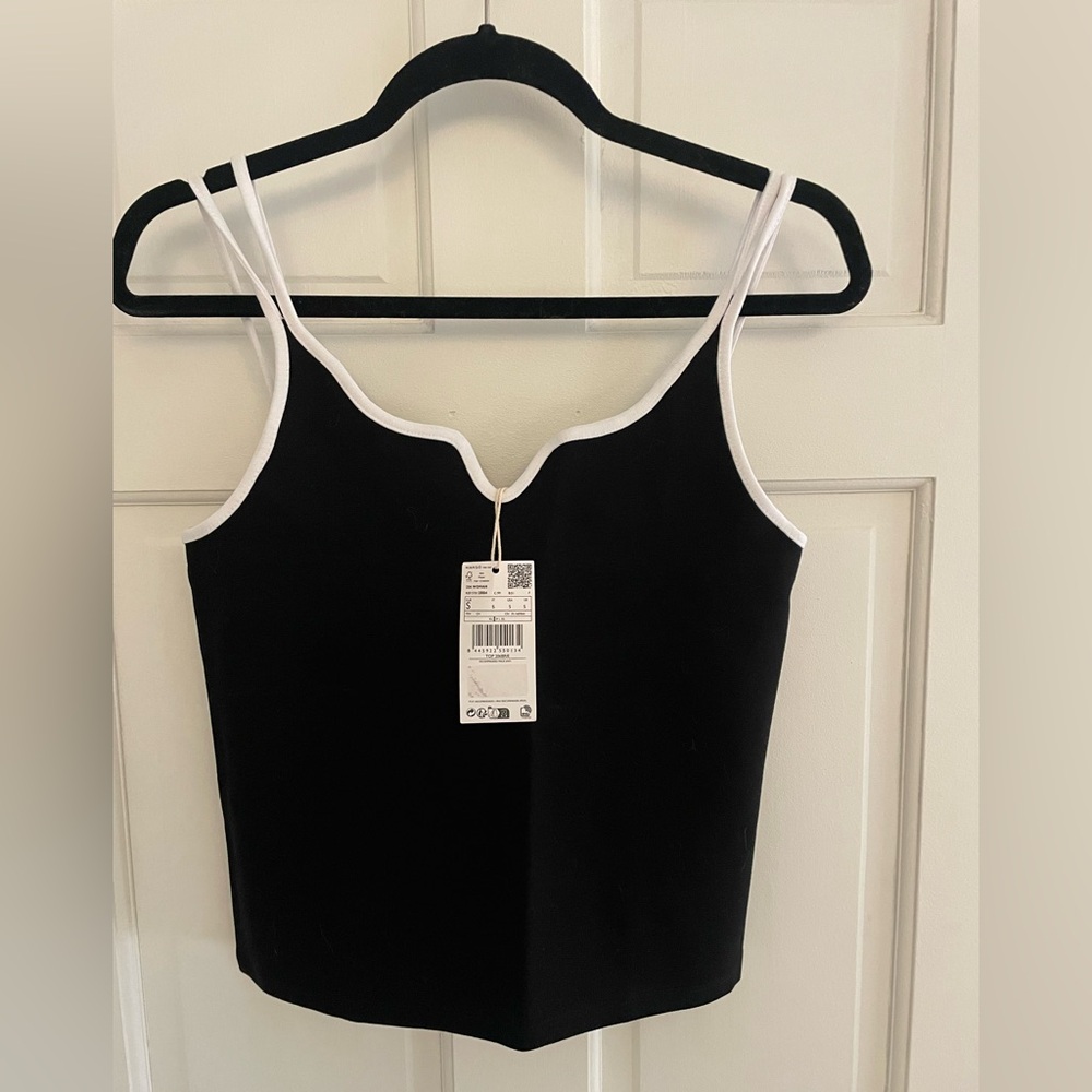 Mango Black and White Camisole
